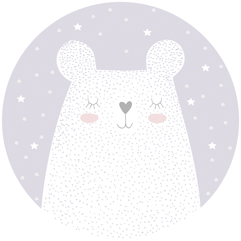 Tapis Vinyle Enfants rond Ours rêveur 60 x 60 cm Tapis Vinyle Enfants rond Ours rêveur 60 x 60 cm