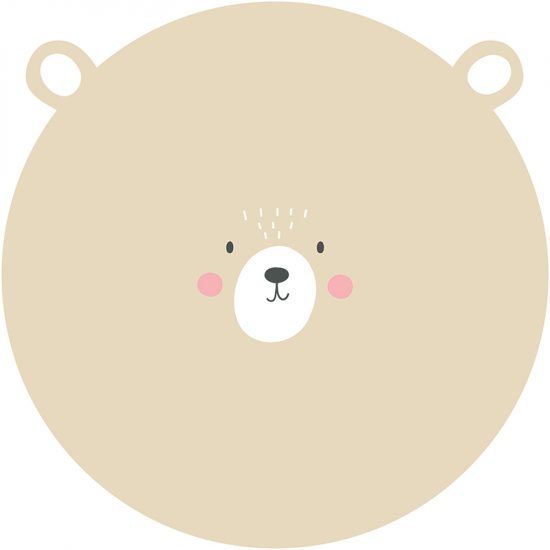 Tapis Vinyle Enfants rond Doux ours 60 x 60 cm