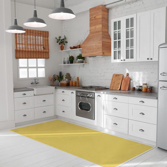 tapis vinyle jaune cuisine