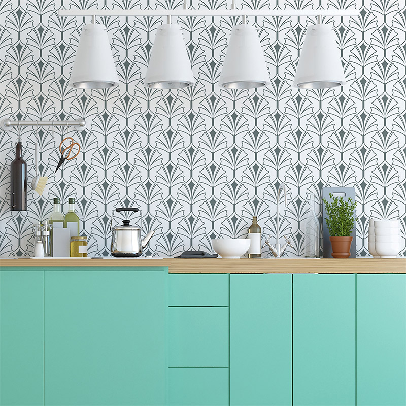 White,Minimalist,Kitchen,Room,Interior,With,Dinning,Furniture,On,A