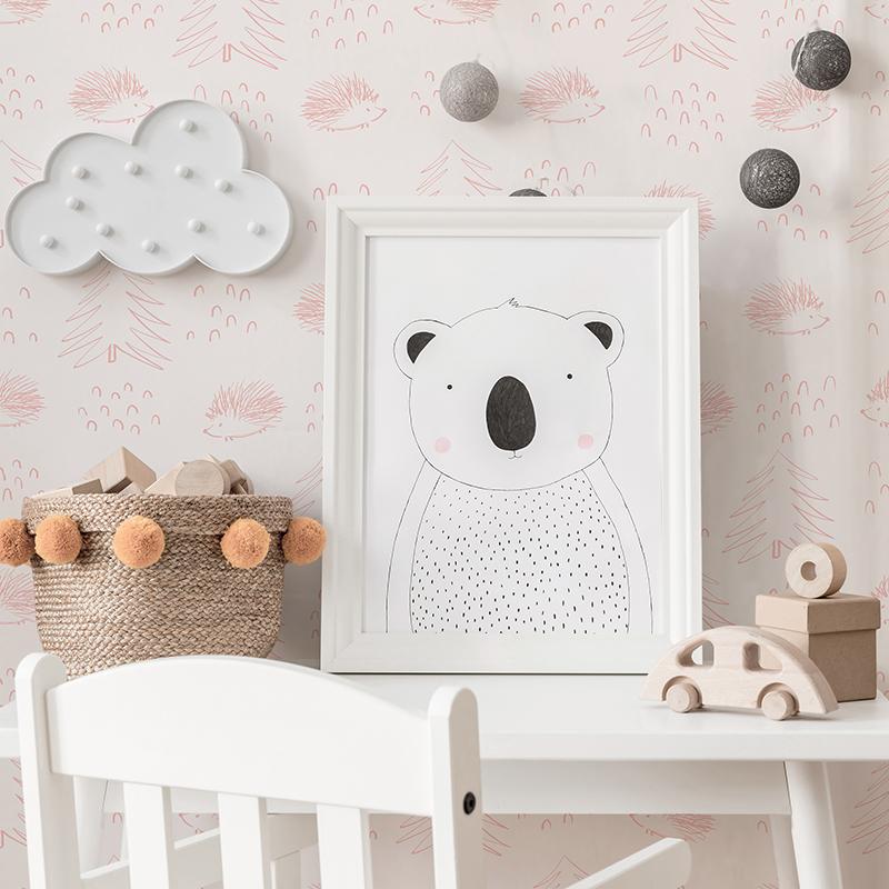 Modern,And,Design,Scandinavian,Interior,Of,Kidroom,With,White,Desk,