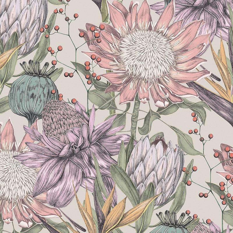 Decorative,Tropical,Botanical,Leaves,-,Interior,Wallpaper,-,Seamless,Background