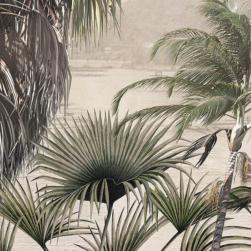 Tropical,Trees,And,Leaves,Wallpaper,Design,In,Foggy,Forest,-