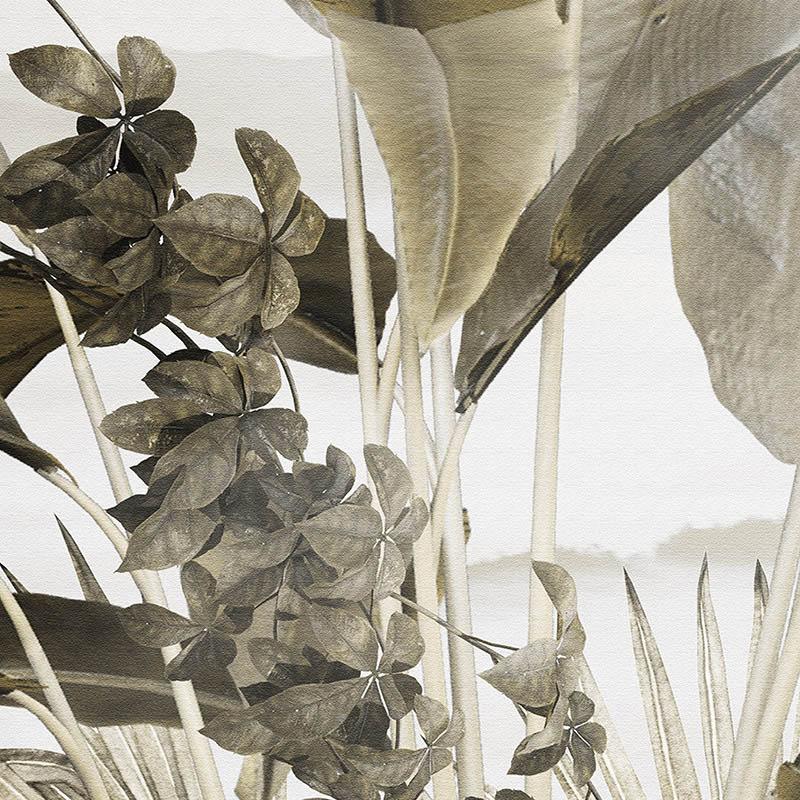 Tropical,Trees,And,Leaves,Wallpaper,Design,In,Foggy,Forest,-