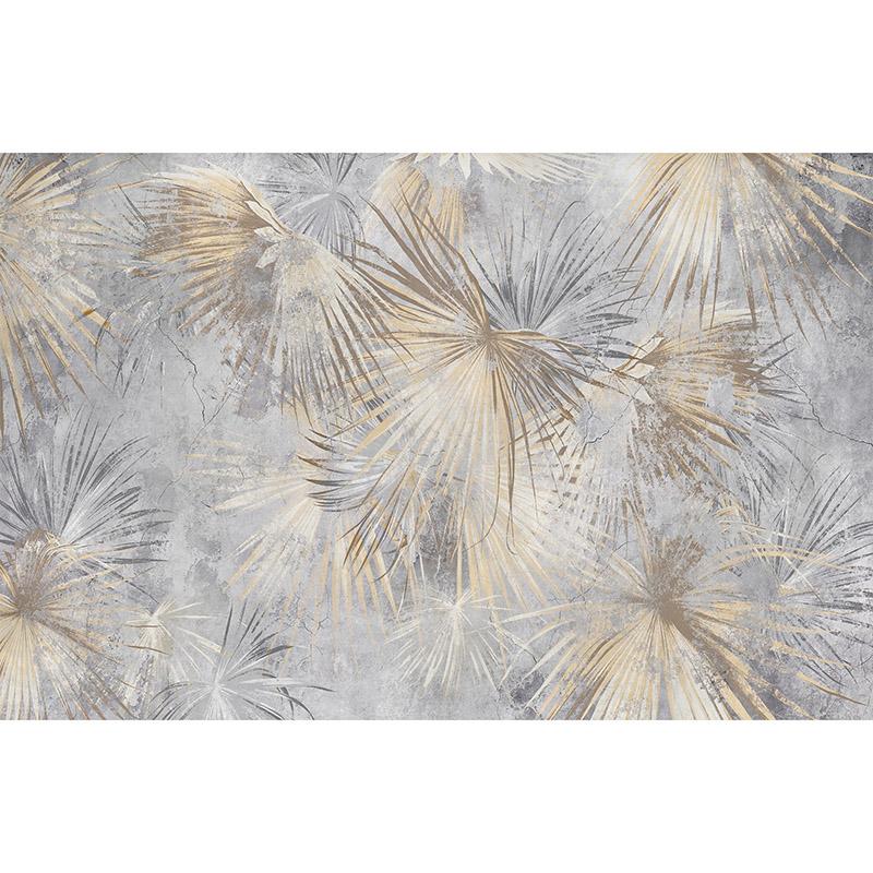 Tropical,Trees,And,Leaves,Wallpaper,Design,In,Foggy,Forest,-