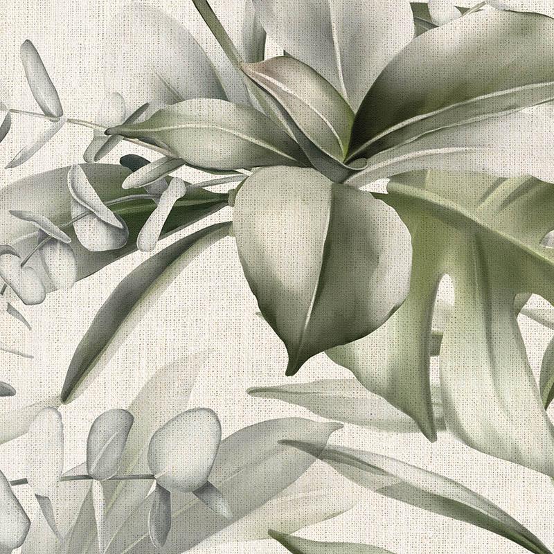 Tropical,Trees,And,Leaves,Wallpaper,Design,In,Foggy,Forest,-