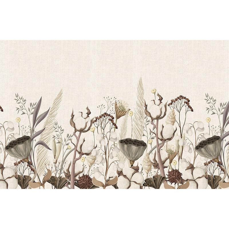 Tropical,Trees,And,Leaves,Wallpaper,Design,In,Foggy,Forest,-